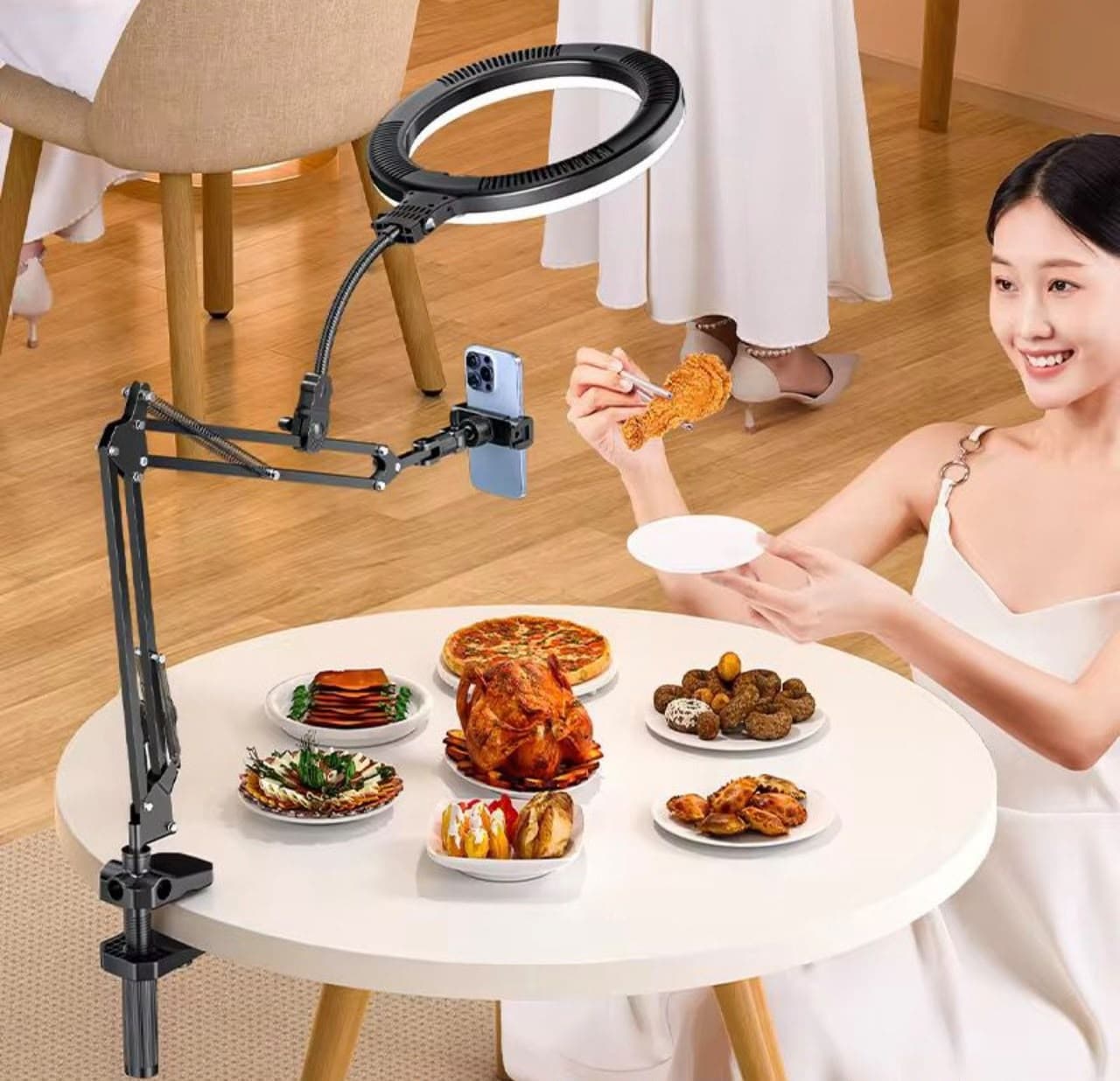 Table Clamp Ring Light